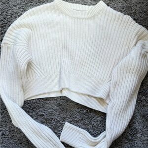 Urban Outfitters Cream Cropped Sweater